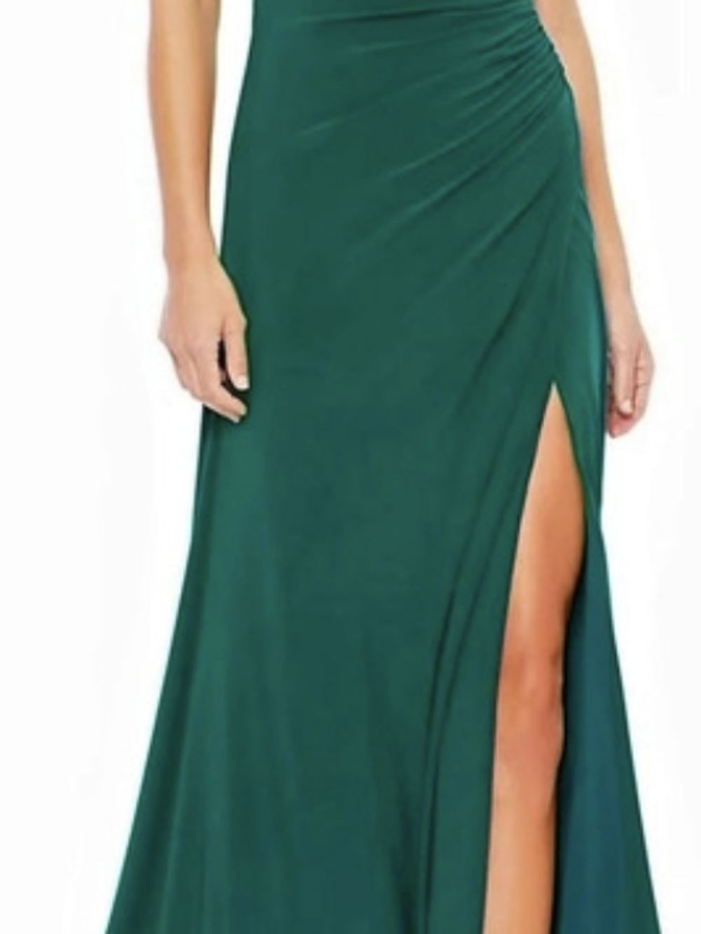8 IENA Draped One Shoulder Maxi Dress in Emerald Size 8 NWT
